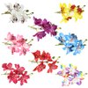 Lawie 8 Pack Artificial Orchid Flower Hair Clips Barrettes Thailand Tropical Flower Hair Accessories for Women Flower Hair Bow Alligator Clips Floral Brooch Pins Wedding Party Bridal Hawaiian
