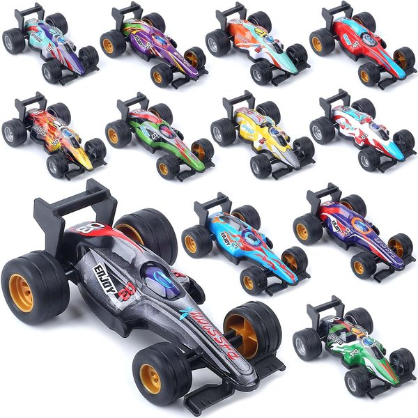 ZOHANINDL Pull Back Cars Toy Model Set 12Pack 1:43, Small Race Cars Wind up Racing Car, Easter Stuffing, Cake Tops, for Toddlers Kids Ages 2 3 4 5 6 7 8 Boys and Girls Birthday Party Favors