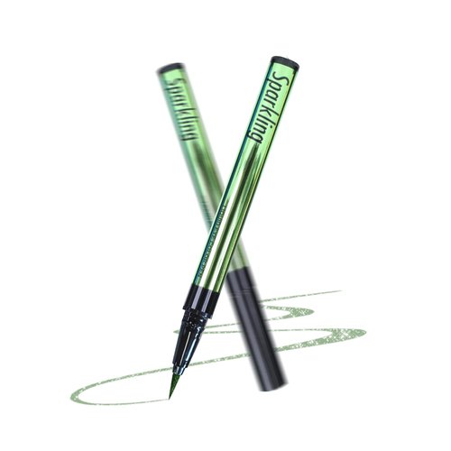 Music Flower Eyeliner Pen,Waterproof liquid Eyeliner with Precision Tip,Metallic Shimmer Color Eyeliners Smudge-Resistant Long wearing (Green)