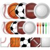 Qyeahkj 100 Pcs Sports Birthday Party Decorations Sports Themed Party Plates And Napkins Basketball Party Supplies Boys Birthday Party Football Tableware Set Baseball Sports Party Favors