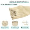 DOORES Human Hair Extensions, Platinum Blonde 12 Inch 7pcs 80g, Clip in Hair Extensions Real Human Hair Remy Hair Extensions Clip in Human Hair Extensions Human Hair Natural Silky Straight