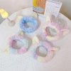 Hofar Rainbow Tie Dye Face Wash Headband Hairband with Two Ears Cartoon Cute Creative Hair Accessories
