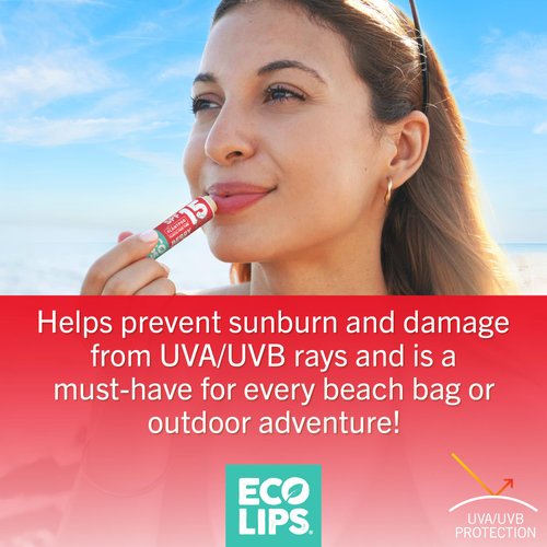 Eco Lips Classic Sport Broad Spectrum Sunscreen Lip Balm 6-Pack - Made in USA (Classic Berry SPF 15)