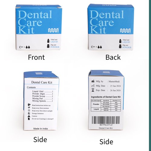 mastermedi Zinc Oxide Eugenol Cement Dental Care Kit Glue For Crowns & Bridges Filling