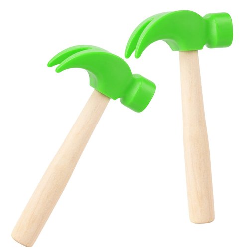 2 Pack Wooden Hammer Toys Simulation Hammers Maintenance Tools Educational Toys for Kids Birthday...