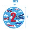 80 Pcs Airplane 2nd Birthday Party Decorations Two Fly Disposable Paper Dinner Plates Napkins Forks Dinnerware for Aviation Theme Boys 2nd Birthday Party Decorations Supplies