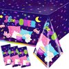 HAKOTI Slumber Party Decorations,3Pcs Rectangle Sleepover Party Tablecloths Waterproof Plastic Slumber Party Table Covers for Girls Pajama Party Galentine’s Day Supplies