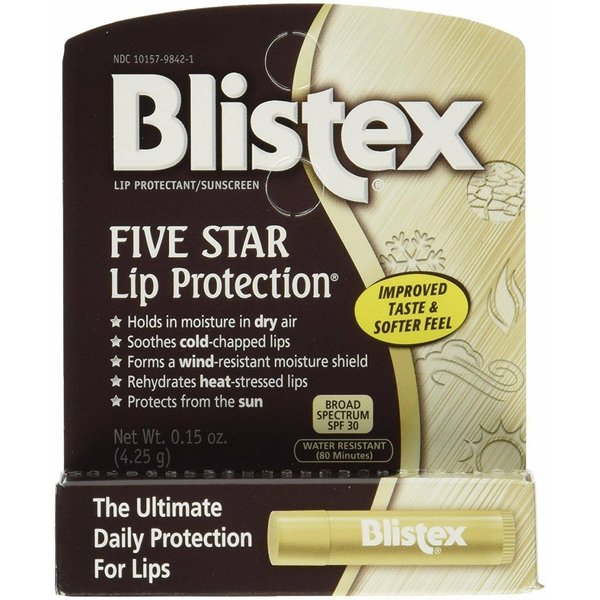 Blistex Five Star Lip Protection SPF 30 Lip Protectant, 0.15 OZ (Pack of 12)