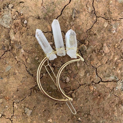 LQQQL Hair Clip - Natural Quartz Stone Celtic Hair Sticks for Long Hair, Irish Hair Accessories (2pcs)