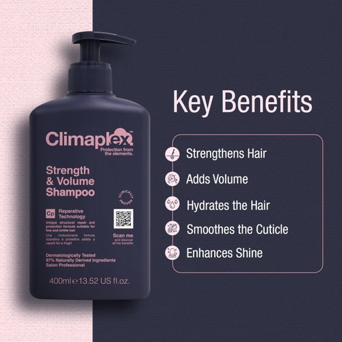 Climaplex Strength and Volume Shampoo and Conditioner Set - Moisturizes and Protects - Detangles Knots - Adds Body and Shine - All Hair Types - 2 pcs