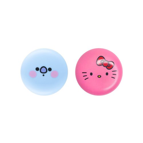 The Creme Shop x Hello Kitty x BT21 Baby Vitamin E, Shea Butter, Natural Oils for Deep Moisturization On-the-go Lip Care Solution Duo Macaron Lip Balm - KOYA