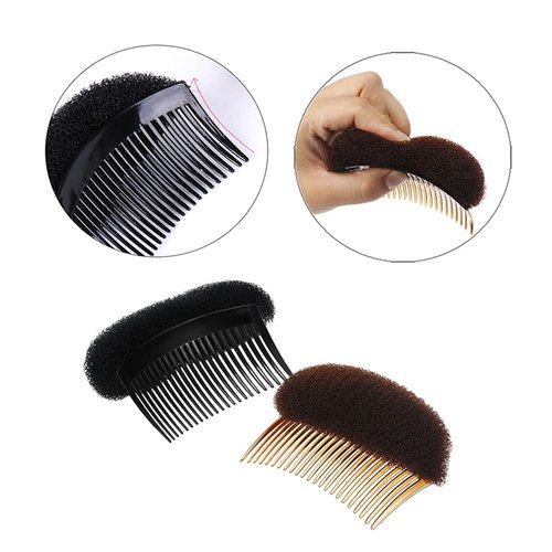 ericotry Hair Comb, 2PCS Charming Bump It Up Volume Inserts Hair Decoration Comb Sponge Foam Do Beehive hair styler Insert Tool (Beige, Nylon)