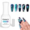 Allstarry 9D Cat Eye Gel Nail Polish, 15ml/0.5fl oz Chameleon Magnetic Gel Polish UV LED Curing Soak Off Home DIY Nail Salon Manicure Kit with Magnet for Shimmer Velvet Nail Art - Starry Sky