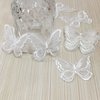 FQTANJU 15pcs Butterfly Lace Trim, Double Layers Organza Butterfly Decor Applique Patches Embroidery Sewing Lace Fabric for DIY Craft Costume Headpieces Garters Wedding Decoration (White)