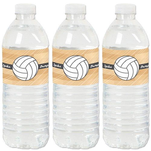 Bump, Set, Spike - Volleyball - Baby Shower or Birthday Party Water Bottle Sticker Labels - Set of 20