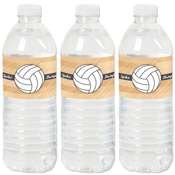 Bump, Set, Spike - Volleyball - Baby Shower or Birthday Party Water Bottle Sticker Labels - Set of 20