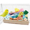 Jinkoozz Bird Foraging Toys Box, Wooden Parrot Shredding Toys Box, Bird Chewing Toys, Birdcage Accessories, Suitable for Small Birds Parakeets Cockatiels Love Birds Conures