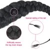 Long Braided Ponytail Mohawks Wig Braided High Ponytail Extension for Black Women Goddess Fishtail Braid Ponytail extension Black Yaki Straigh Ponytail Faux Hawk Clip in Ponytail Hair Extensions