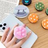 Cute Soft Gel Squishy Phone Grip, Squeezeable Phone Grip, Kawaii 3D Pink Paw Phone Holder Stand Compatible with iPhone and Kindle, Phone Charm and Accessories for Women
