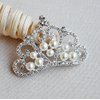 10 pcs Rhinestone Button Embellishment Crystal Pearl Tiara Crown Bridal Wedding Brooch Bouquet Invitation Hair Comb Headband BT569