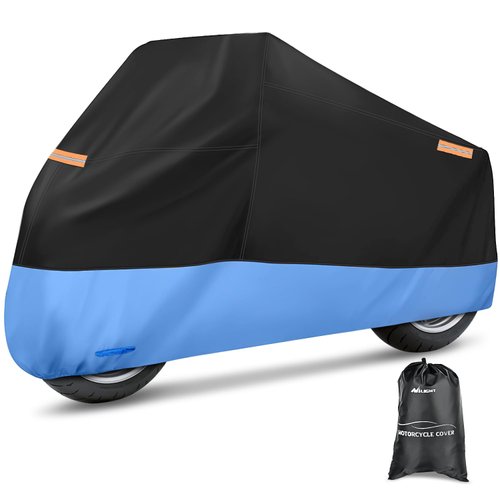 Nilight Motorcycle Cover All Season Universal Oxford Fabric with Lock-Hole Waterproof Durable UV with Storage Bag & Protective Reflective Strip Fits up to 108" Motorcycle