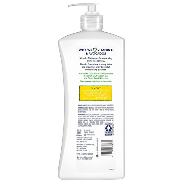 St. Ives Hydrating Body Lotion, Vitamin E and Avocado, 21 oz