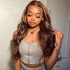 UNice Honey Blonde Highlight Body Wave Human Hair Weave 1 bundle 18 inch, Brazilian Remy Hair Dark Root Ombre Blonde Human Hair Extensions for Sew In TL412 Color