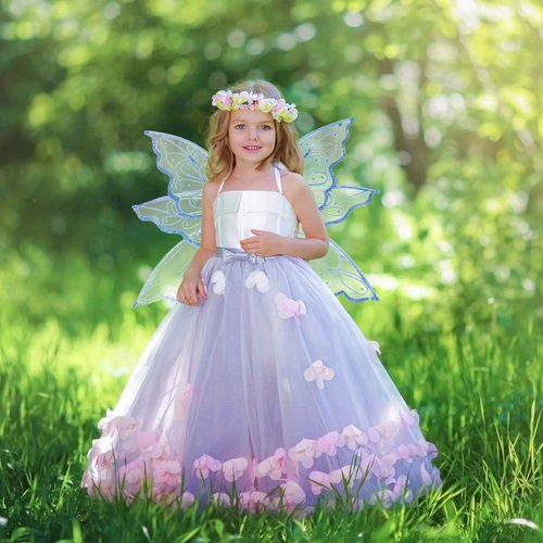 Lucakuins Fairy Wings for Girls Halloween Costumes,Butterfly Fairy Wings for Sparkle Fairy Princess Wings Cosplay Party Favor (Blue Wings-b1)