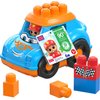 Mega BLOKS First Builders Toddler Building Blocks Toy Set, Ricky Race Car with 6 Pieces and Storage, 1 Figure, Blue, Ages 1+ Years