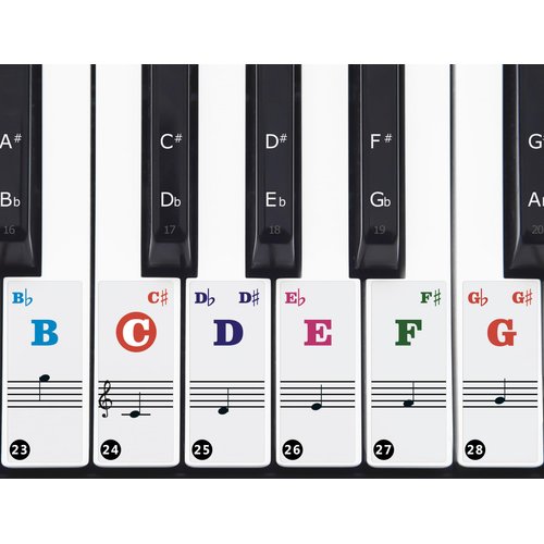 Piano Keyboard Stickers 88/61/49/37 Keys (multicolour)