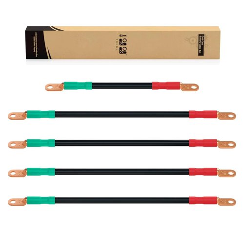 10L0L Golf Cart Battery Cables for Yamaha G22 Golf Cart 48 Volt, Battery Cable Wiring Kit with 4 Gauge 5 PC Golf Cart Battery Cable Set, Ultra-Long Pure Copper Wire Lugs