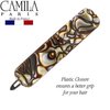 Camila Paris CP2817 French Hair Barrette Clip for Girls, Handmade, Onyx, Metal-Free Closure Strong Hold Grip Hair Clips for Women, No Slip and Durable Styling Girls Hair Accessories, Made in France