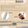 Cuticle Pusher Dual Sided - Sharp Edge Spoon Shaped Double Ended Ingrown Toenail Lifter Remover Trimmer Surgical Medical Grade Stainless Steel Manicure Pedicure Nail Art Care Tools (4 Pc Set) By Krisp