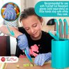 TruChef 5 Piece Kids Cooking Set - Knives, Peeler, Serrated Knife and Holder in Aqua