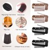 12 Pcs Wig Clip With Safety Pins 10-Teeth Hair Extension Snap Invisible Wig Combs Setting Clips to Secure Wig No Sew Hair Extension Clips for Woman Hijab Veil Hair Extensions Hairpieces (Black, Brown)