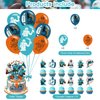 Dolphins Party Decorations,Dolphins Birthday Party Supplies Includes Banner - Cake Topper - 12 Cupcake Toppers - 18 Balloons