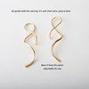 14K Gold Spiral Threader Earrings Sterling Silver Drop Dangling Handmade Curved Pull Through Earrings