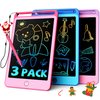 TEKFUN 3 Pack LCD Writing Tablet for Kids, 8.5 Inch Blue+Pink+Purple Doodle Board Drawing Board Reusable Drawing Tablet with Lanyard, Educational Kids