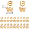 Aswewamt 40 Pcs Gold Butterfly Braid Hair Clips, Adjustable Metal Butterflies Decoration Rings Clips, Hair Charms Styling Accessories for Women