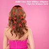 COMNICO 20PCS Bow Hair Clips Mini Bowknot Metal Barrettes Hair Accessories Twist Tie Silky Satin Hair Ribbon Cute Non-slip Hairpins for Women Girls Teens Kids(Red)