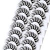 Veleasha Russian Strip Lashes DD Curl False Eyelashes Fluffy Wispy Faux Mink Lashes 10 Pairs Pack (D02)