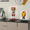 LANSCOERY Acrylic Display Case, Assemble Showcase Display Box for Collectibles, with Dustproof & Seamless Display Design, 6x6x10inch White Base