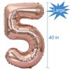 Tellpet Number 15 Balloons, 15th Birthday Party Decorations Supplies Sign for Girls, Rose Gold, 40 Inch