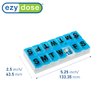 Ezy Dose Weekly (7-Day) Pill Case, Medicine Planner, Vitamin Organizer Box, Contoured Bottom for Easy Pill Removal, Convenient and Easy to Use, Blue, BPA Free