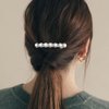 6 PACK Rhinestone Bling Hair Clip, Sparkly Crystal Wedding Hair Barrettes, Pearl French Metal Spring Hair Grip Clips, Two Row Rhinestone Ponytail Hair Clips Hair Accessories for Women Girls