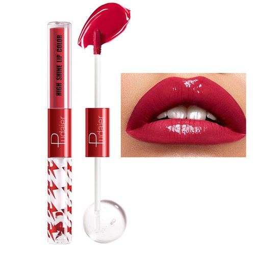 Espoce Liquid Lipstick with Clear Lip Gloss, Liquid Lip Color Lip Makeup, Long-Lasting Non-Stick Cup Not Fade High Pigmented, 0.14 Oz (12)