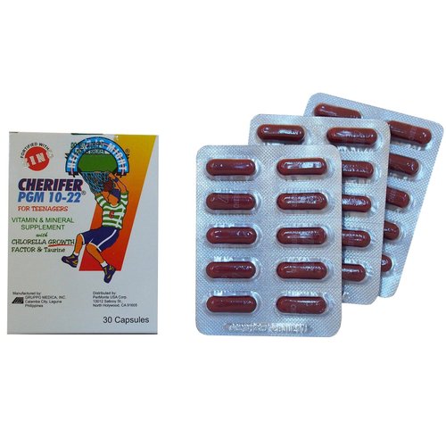 CHERIFER Capsule with Zinc, Double Chlorella Growth Factor & Taurine PGM 10-22 (30 Capsules)