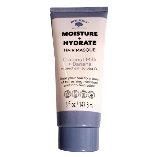 Bolero Beverly Hills Moisture + Hydrate Hair Masque Coconut Milk + Banana Infused with Jojoba Oil 5fl oz