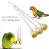 eMagTech 3PCS Parrot Alloy Bell Toys Bird Interactive Chain Metal Bell Toy for Cockatiels Conures and Lovebirds Hanging Bell Bird Activity Stand 23.5cm