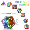 HD Polyhedral DND Dice Set RPG Rainbow Dice for Dungeons and Dragons(D&D) Role Playing Game,MTG,Pathfinder,Table Game,Math Games Dice Set with Dice Pouch